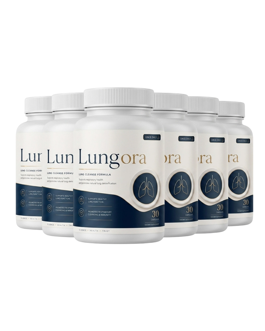 Lungora 6 bottle package — what is Lungora, 180 day supply of lung cleanse formula capsules